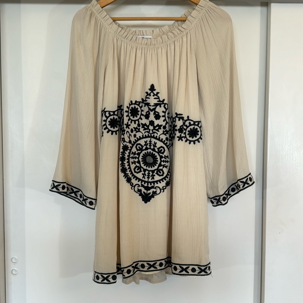 Dainty Hooligan cream  rayon dress